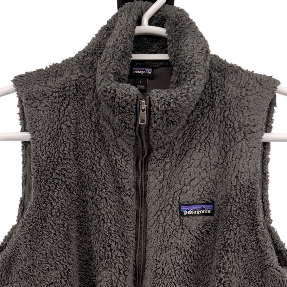 Patagonia Los Gatos Fleece Vest Womens Large Gray Full Zip High Pile